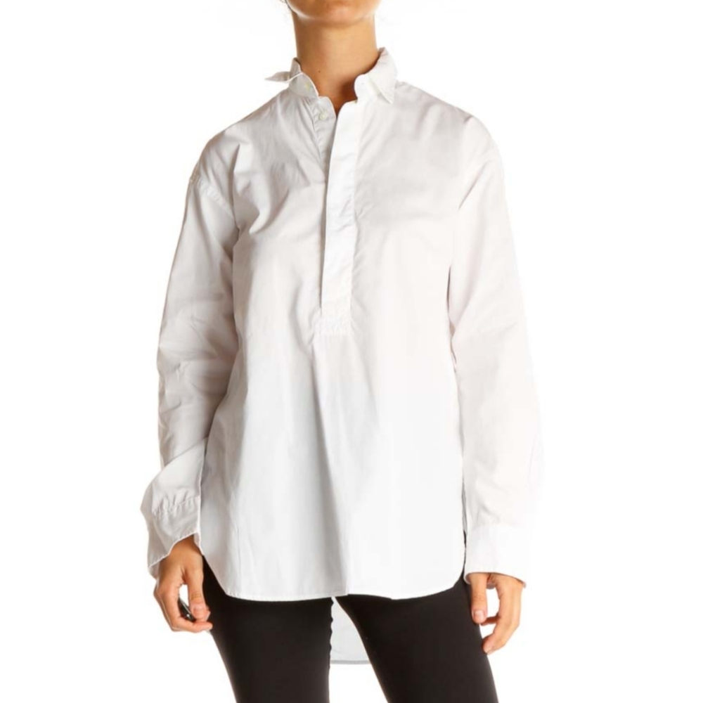 Polo Ralph  Lauren White Shirt/Silkroll, Sz 6